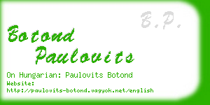 botond paulovits business card